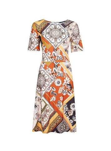 Dorothy Perkins *tall Orange Paisley Print Dress