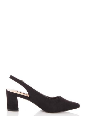 *quiz Black Slingback Heel Court Shoes