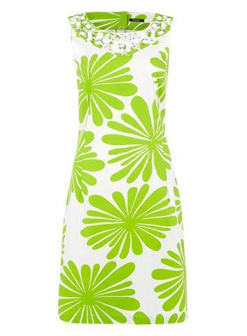 Dorothy Perkins *roman Originals Lime Beaded Neckline Dress
