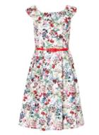 Dorothy Perkins *izabel London White Rose Print Prom Dress