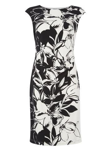 Dorothy Perkins *roman Originals Black Floral Jersey Scuba Dress