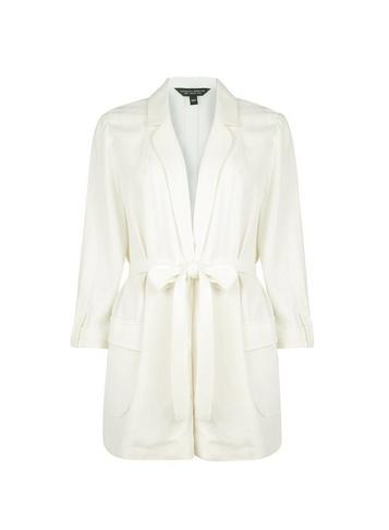 Dorothy Perkins Ivory Linen Belted Jacket