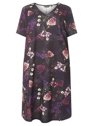Dorothy Perkins *dp Curve Purple Floral Print Shift Dress