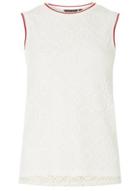 Dorothy Perkins Ivory Ribbed Lace Shell Top