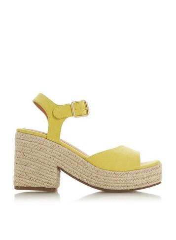 *head Over Heels By Dune Yellow Kace Ladies Heel Sandals