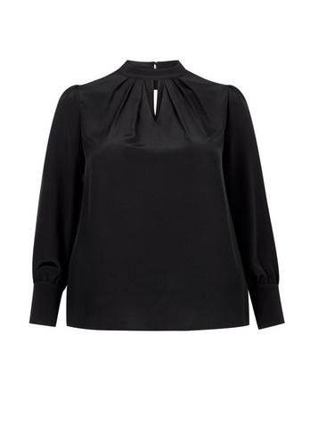 Dorothy Perkins *dp Curve Black Pleat Neck Top
