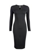 Dorothy Perkins Black Long Sleeve Keyhole Bodycon Dress