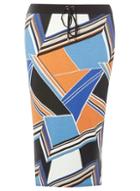 Dorothy Perkins Blue And Rust Abstract Printed Skirt