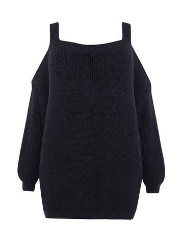 Dorothy Perkins Dp Curve Navy Cold Shoulder Jumper