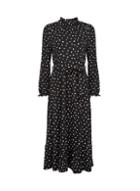 Dorothy Perkins Black Floral Print Puff Sleeve Tea Midi Dress