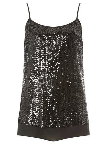 Dorothy Perkins Black Sequin Camisole Top