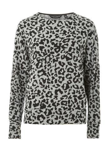 Dorothy Perkins Grey Leopard Batwing Top