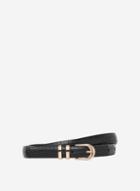 Dorothy Perkins Black Skinny Croc Belt