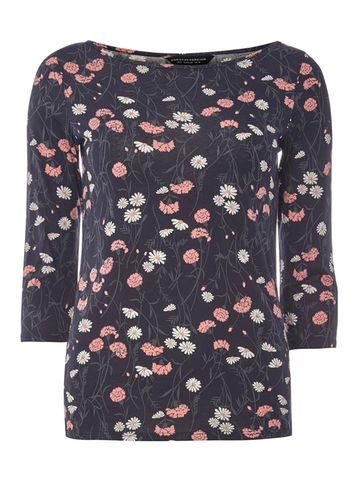 Dorothy Perkins Navy Daisy Print T-shirt