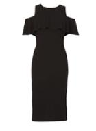 Dorothy Perkins *voulez Vous Black Cold Shoulder Pencil Dress