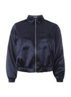 Dorothy Perkins Petite Navy Satin Bomber Jacket