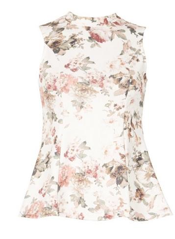*izabel London White Floral Print Top