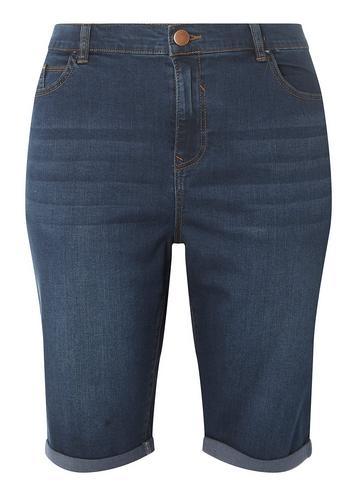 Dorothy Perkins Dp Curve Mid Wash Denim Knee Shorts