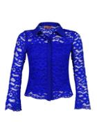 *jolie Moi Royal Blue Lace Blouse