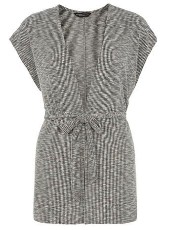 Dorothy Perkins Grey Rib Sleeveless Cardigan