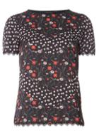 Dorothy Perkins Floral Pom Pom Trim T-shirt