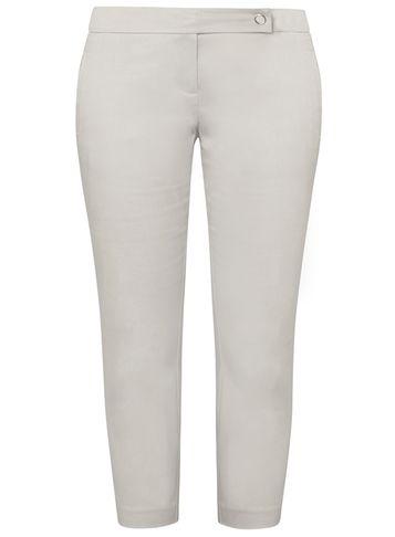Dorothy Perkins Petite Grey Cotton Sateen Cropped Trousers