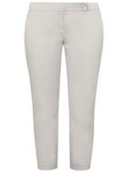 Dorothy Perkins Petite Grey Cotton Sateen Cropped Trousers