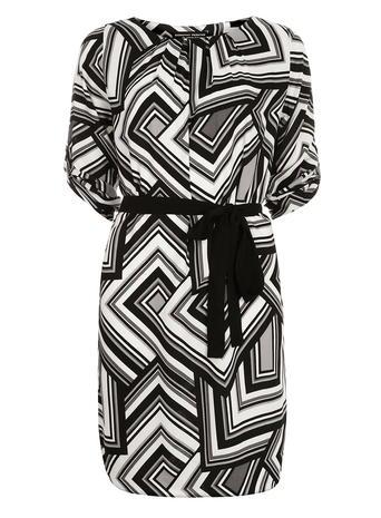 Dorothy Perkins Graphic Tie Waist Shift Dress