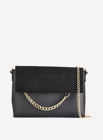 Dorothy Perkins Black Chain Ring Clutch Bag