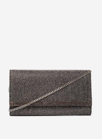 Dorothy Perkins Pewter Gem Trim Clutch Bag