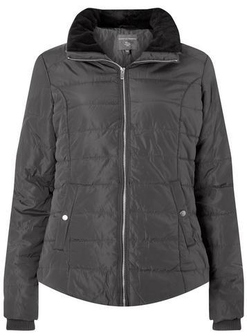 Dorothy Perkins *tall Black Faux Fur Collar Jacket