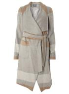 Dorothy Perkins *tall Grey Striped Waterfall Coat