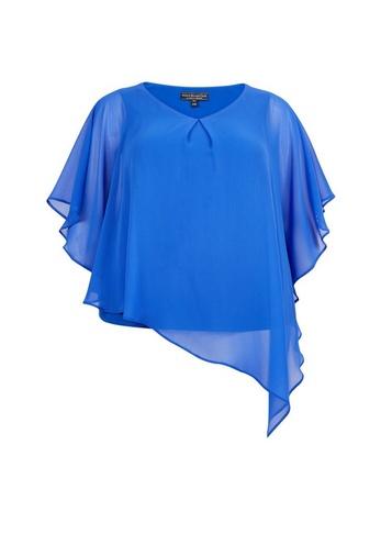 *billie & Blossom Curve Cobalt Short Sleeve Overlay Top