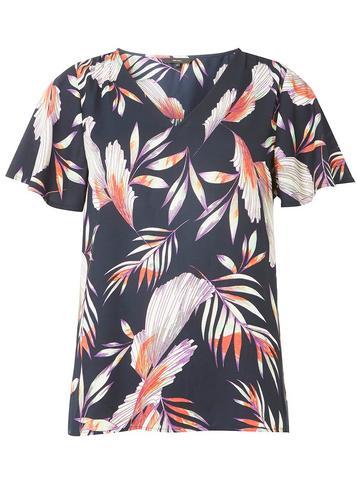 Dorothy Perkins *vero Moda Navy Palm Print Top