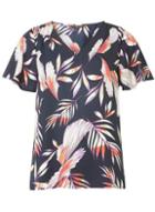 Dorothy Perkins *vero Moda Navy Palm Print Top