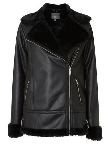 Dorothy Perkins *tall Black Sherling Jacket