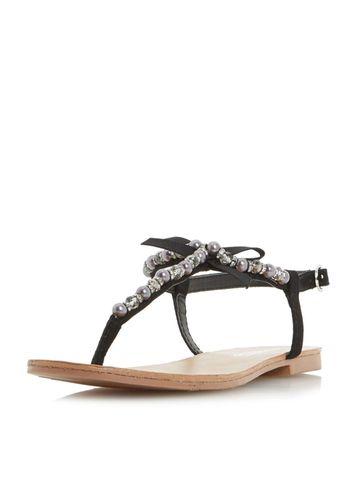 Dorothy Perkins *head Over Heels By Dune Black 'leonia' Flat Sandals