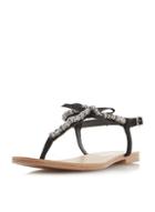 Dorothy Perkins *head Over Heels By Dune Black 'leonia' Flat Sandals