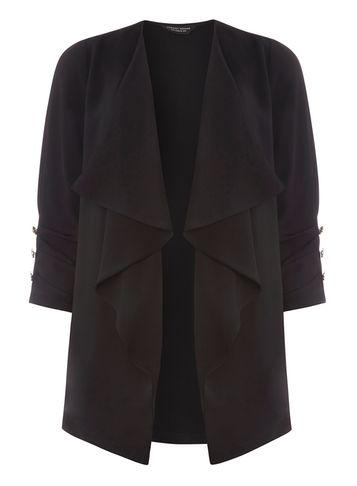 Dorothy Perkins Black Waterfall Button Jacket