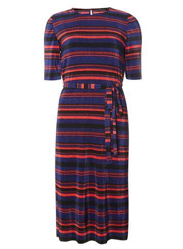 Dorothy Perkins Multi Stripe Pleated Midi Dress