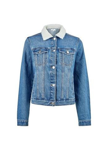 Dorothy Perkins Washed Indigo Borg Denim Jacket