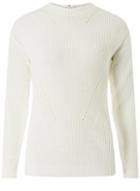 Dorothy Perkins *tall White High Neck Zip Jumper