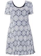 Dorothy Perkins *izabel London Curve Navy Mosaic Tea Dress