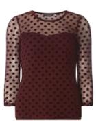 Dorothy Perkins Berry Flocked Mesh Top