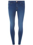 Dorothy Perkins Rich Blue Mid Rise 'bailey' Super Skinny Stretch Jeans