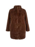 Dorothy Perkins *dp Curve Chocolate Longline Faux Fur Coat