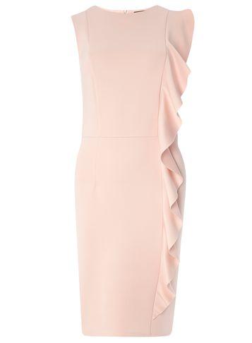 Dorothy Perkins *tall Blush Frill Pencil Dress