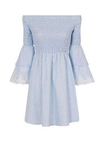 Dorothy Perkins *girls On Film Blue Chambray Lace Dress