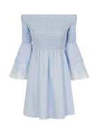 Dorothy Perkins *girls On Film Blue Chambray Lace Dress
