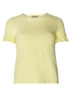 Dorothy Perkins Petite Lemon Flutter Sleeve Top